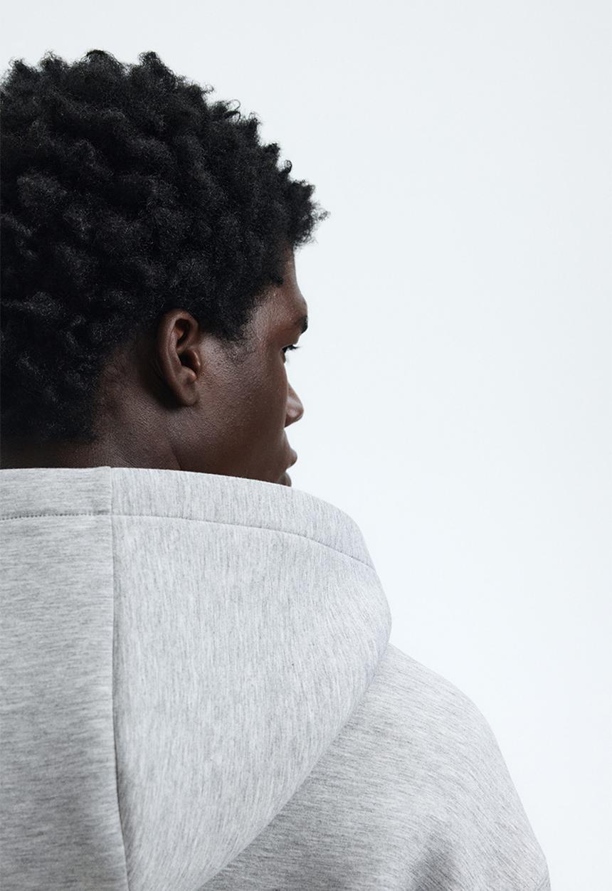 H&M - Loose fit scuba zip-through hoodie - grey marl