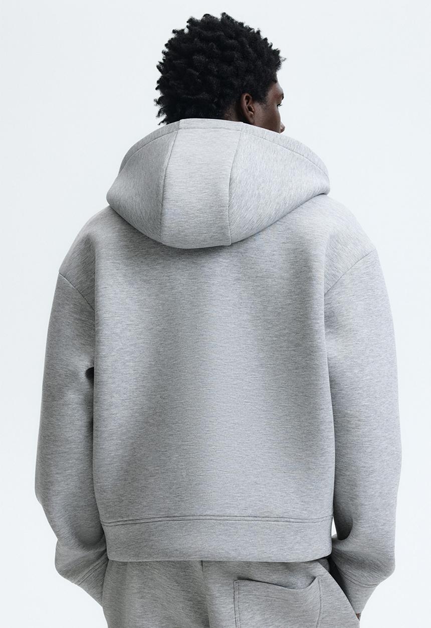 H&M - Loose fit scuba zip-through hoodie - grey marl
