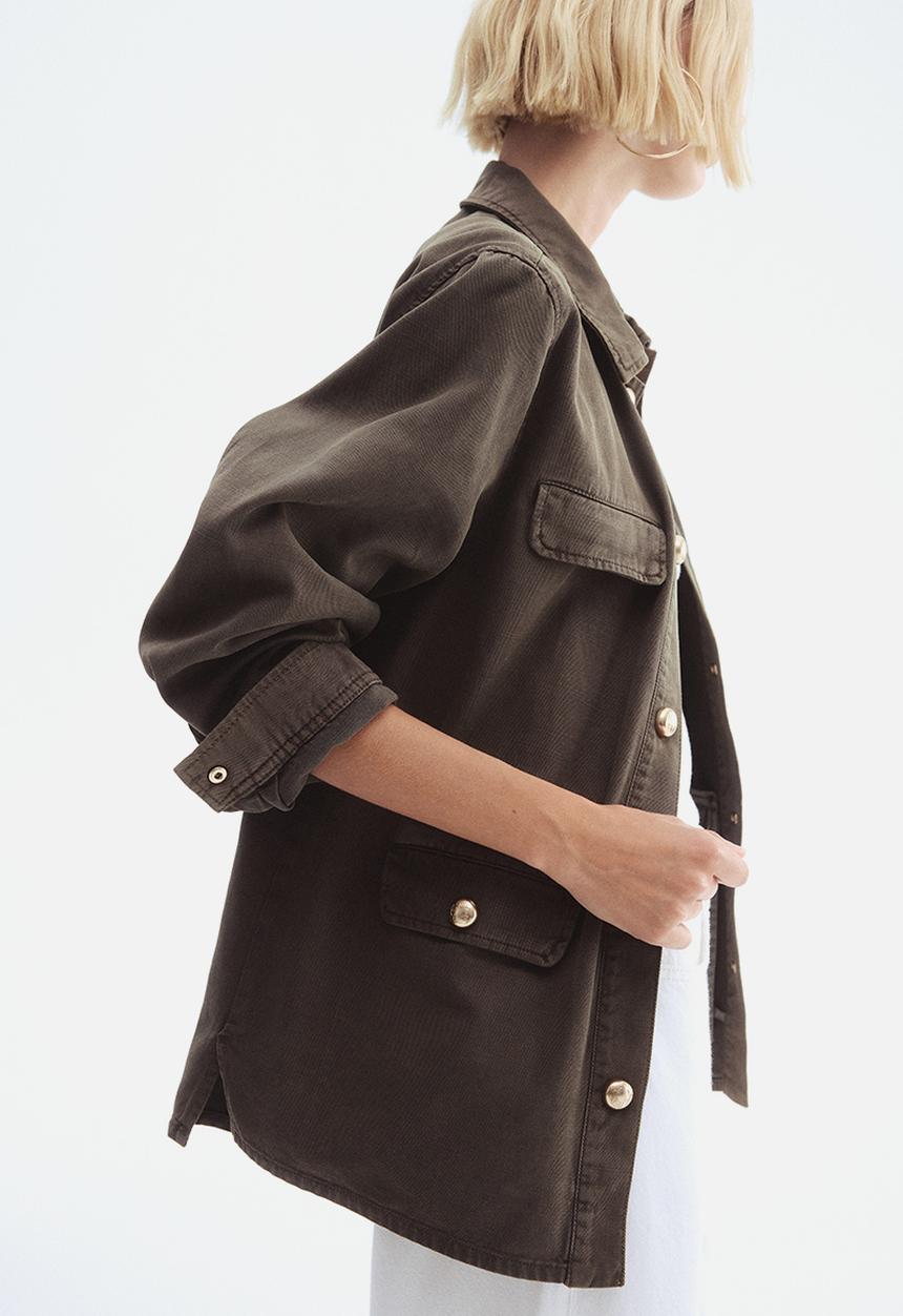 H&M - Twill utility jacket - dark khaki green