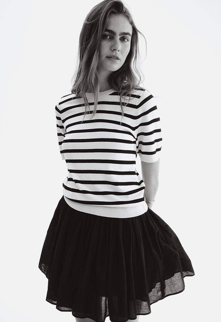 H&M - Fine-knit top - cream/striped 