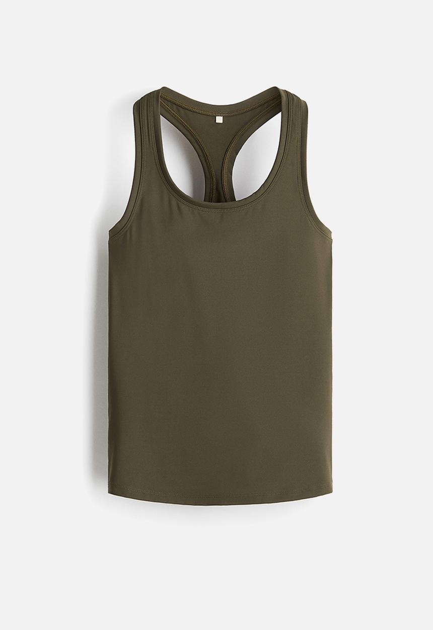 H&M - Sports top with cool handfeel drymove™ - moss green