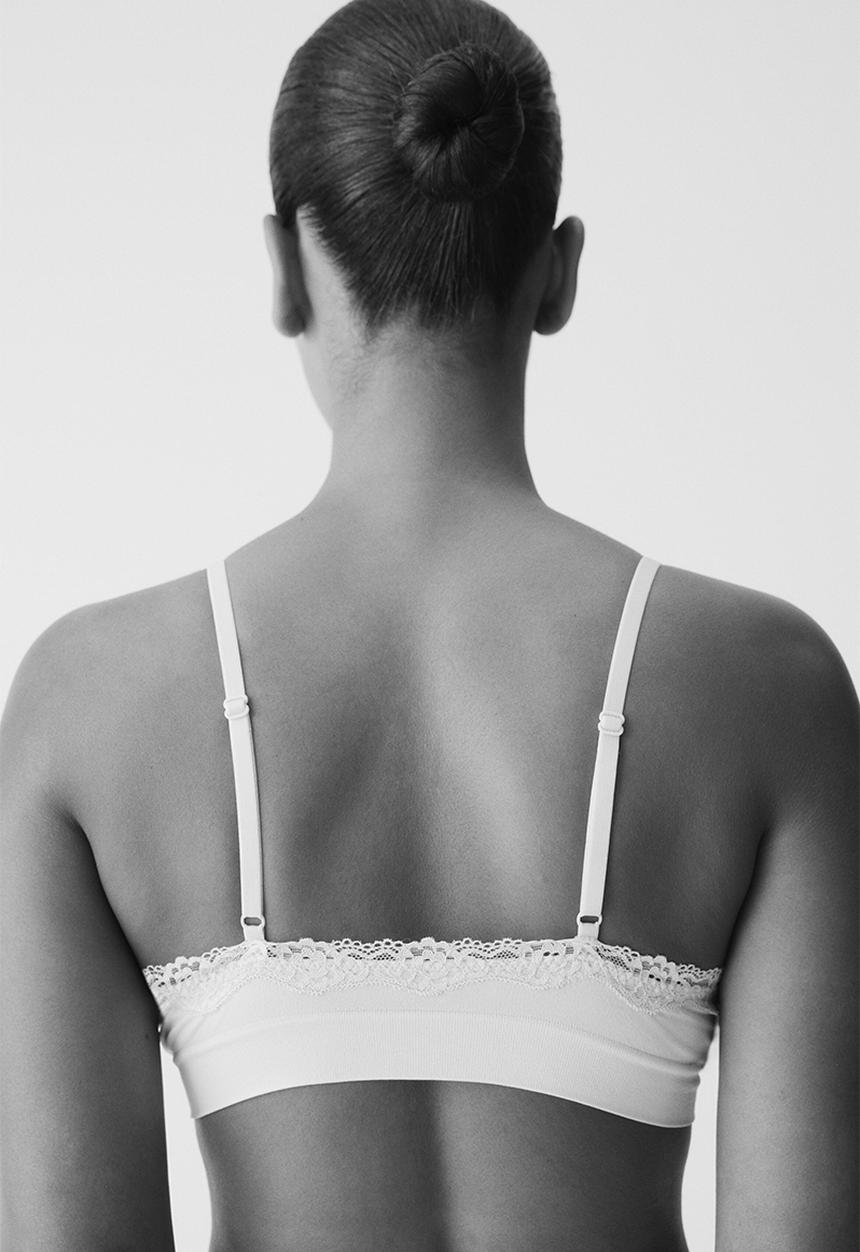 H&M - Seamless padded soft bra -  pale beige