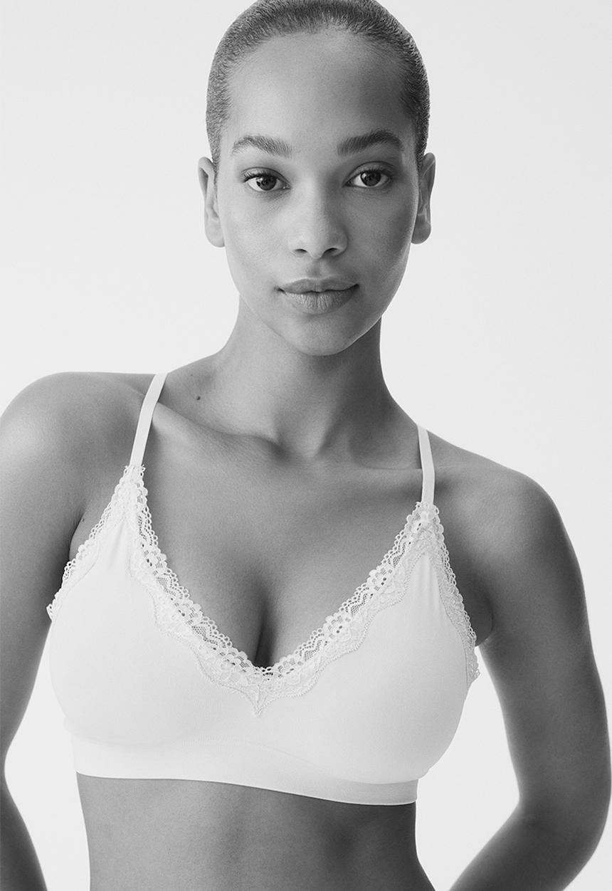 H&M - Seamless padded soft bra -  pale beige