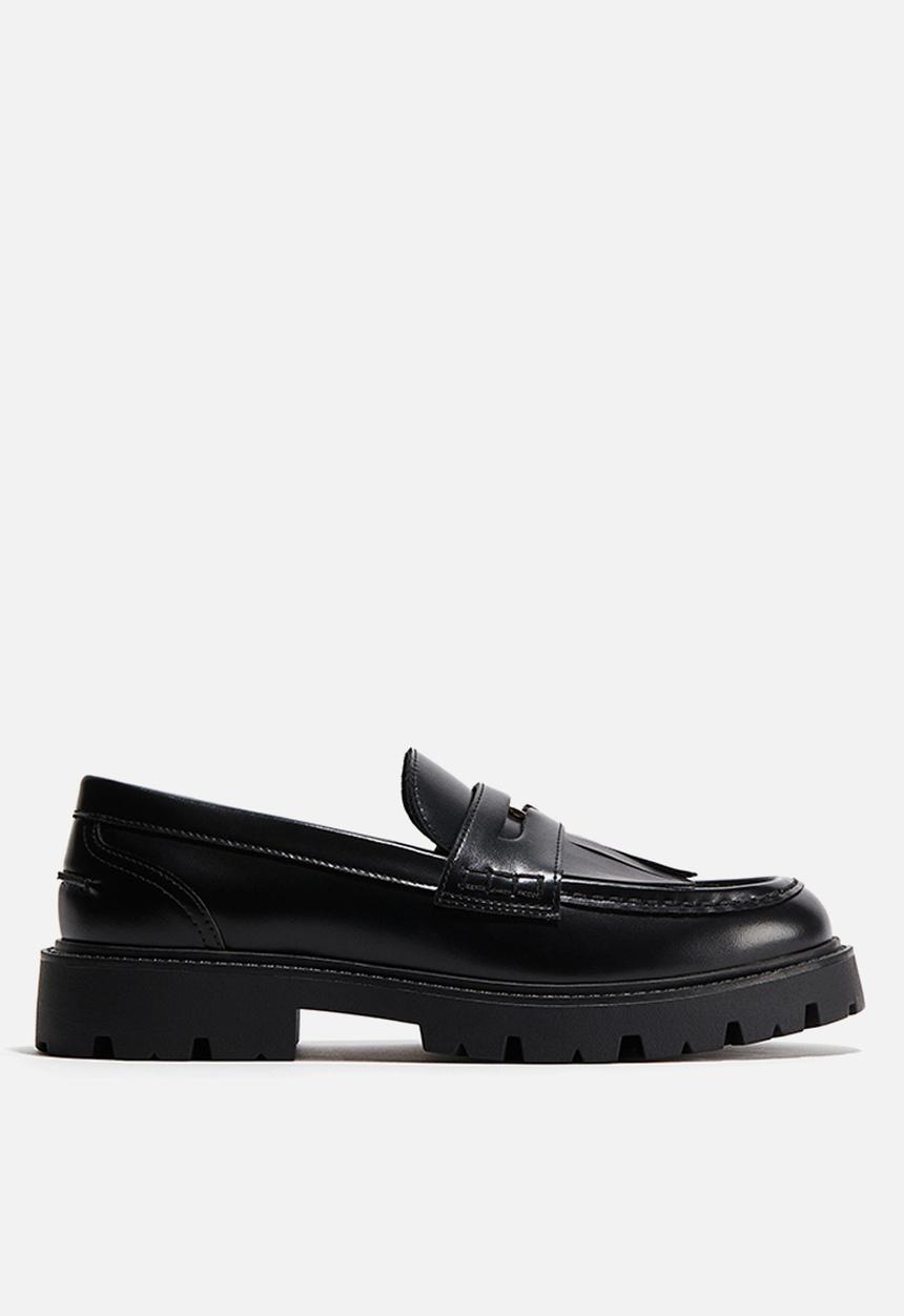 H&M - Fringe-trimmed loafers - black