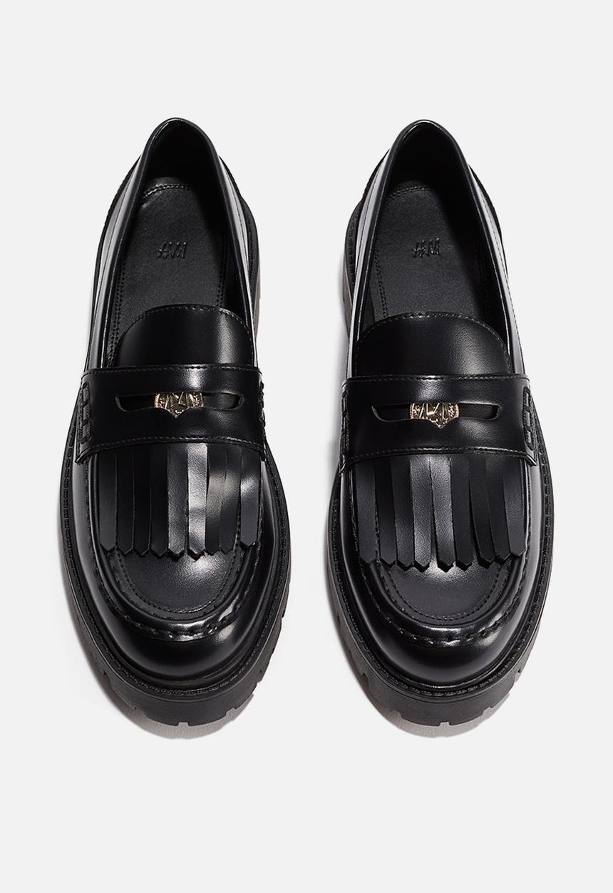 H&M - Fringe-trimmed loafers - black