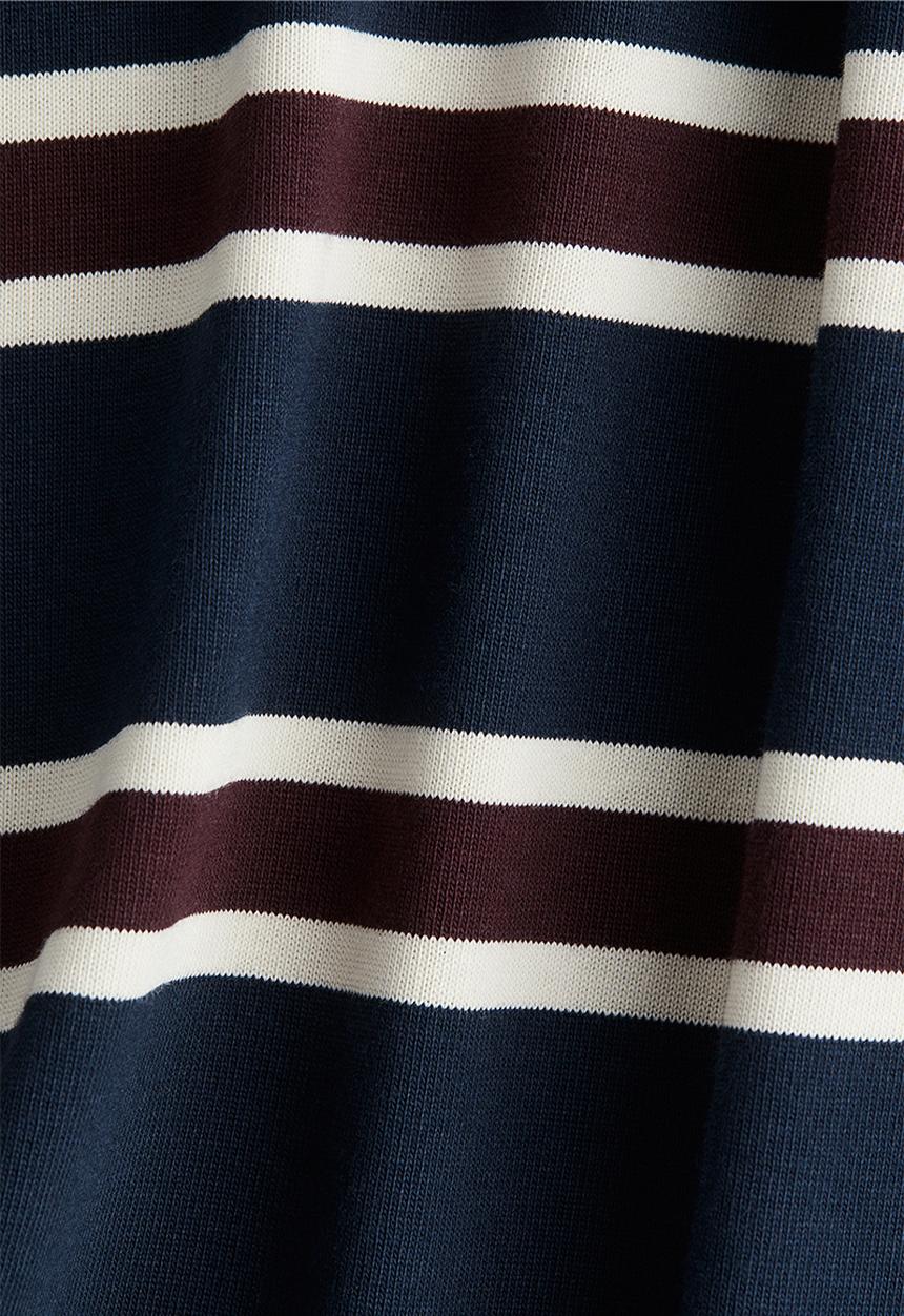 H&M - Loose-fit cotton top - navy blue/striped