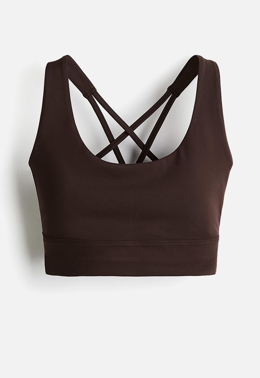 H&M - Medium support sports bra with softmove™ - dark brown