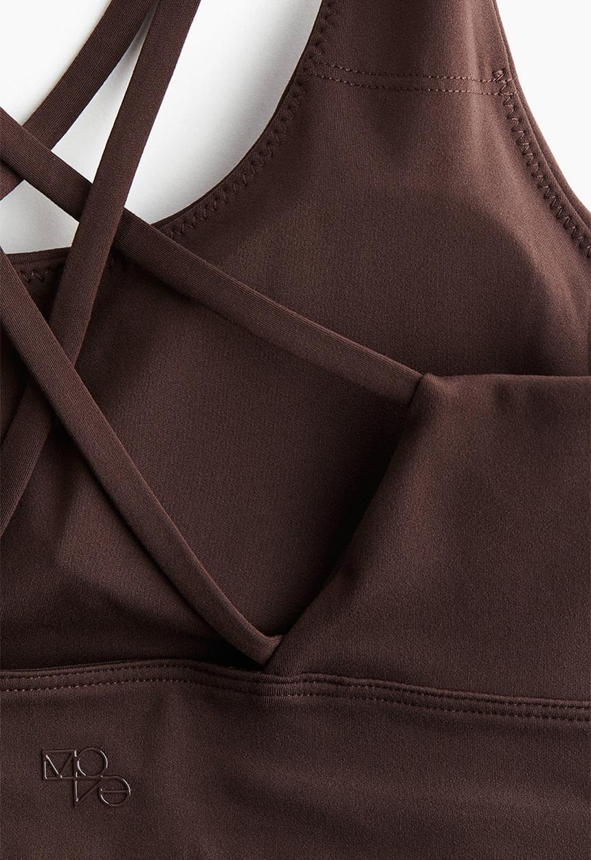 H&M - Medium support sports bra with softmove™ - dark brown