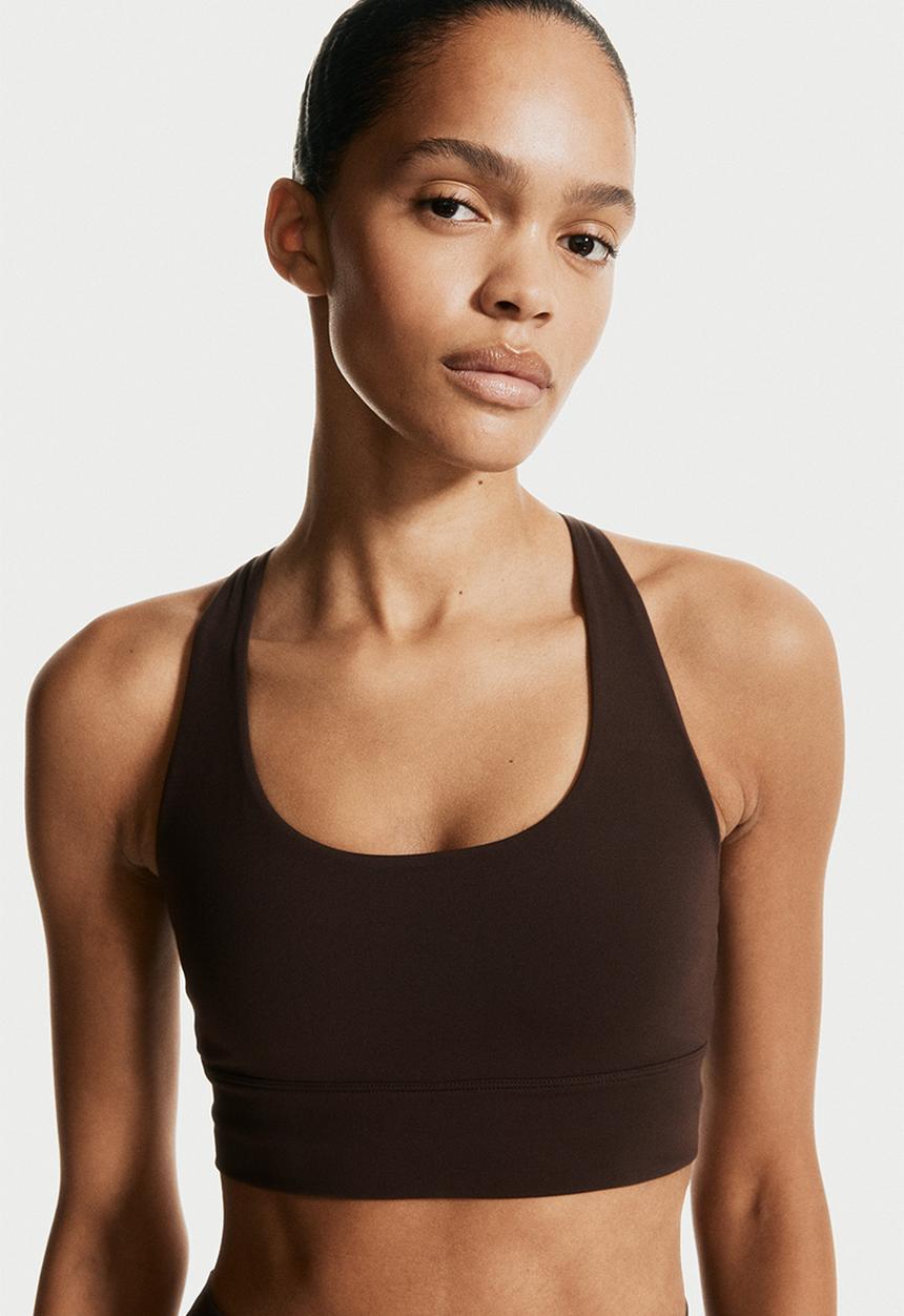 H&M - Medium support sports bra with softmove™ - dark brown