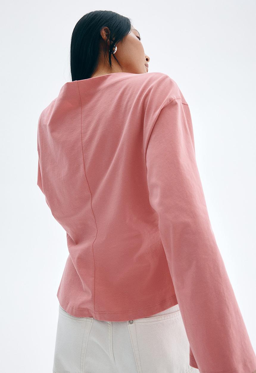 H&M - Boat-neck cotton top - pink