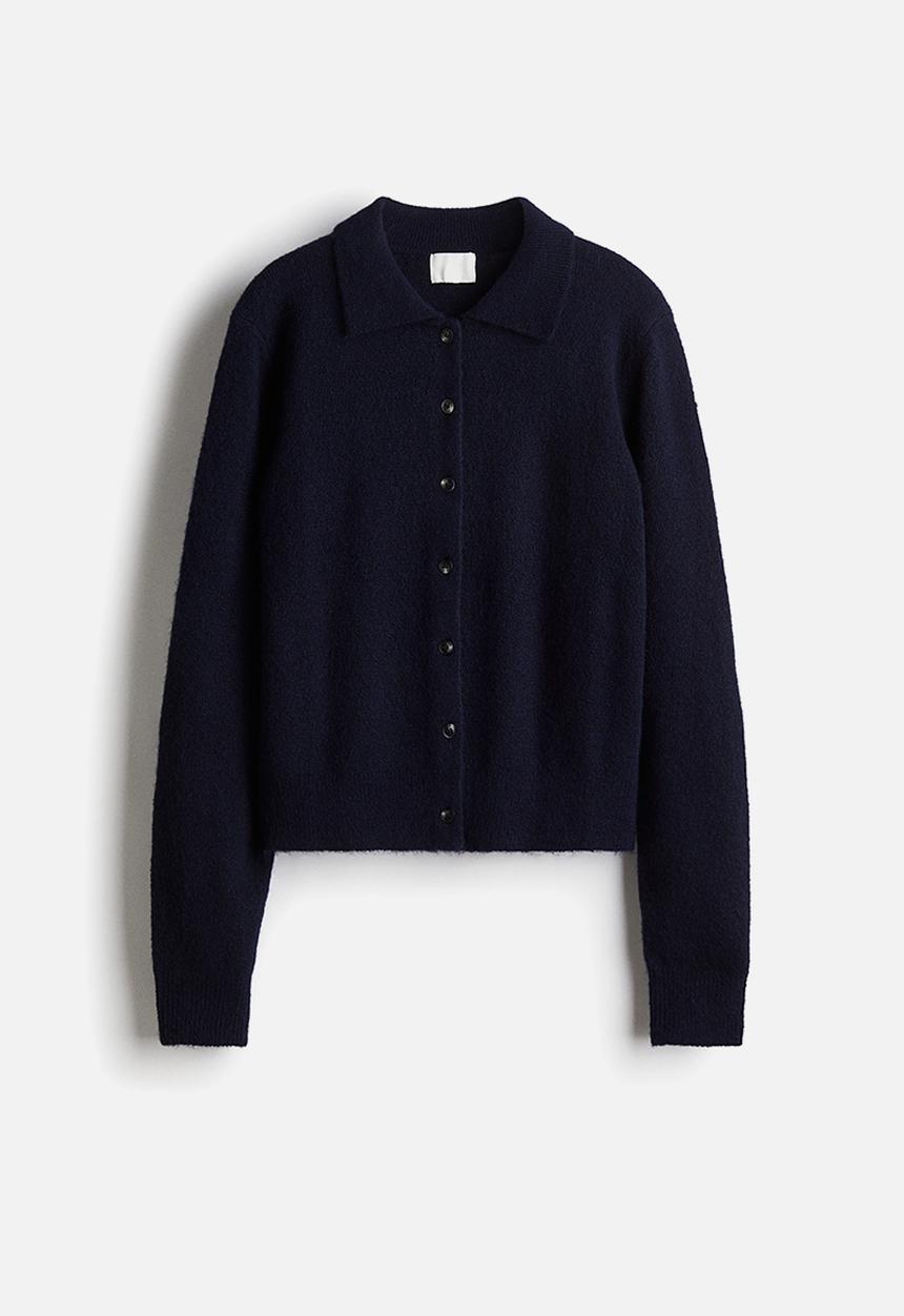 ※値下げ不可　HERILL Cotton Cardigan NAVY 2 Collared cardigan - navy blue - 1295237002