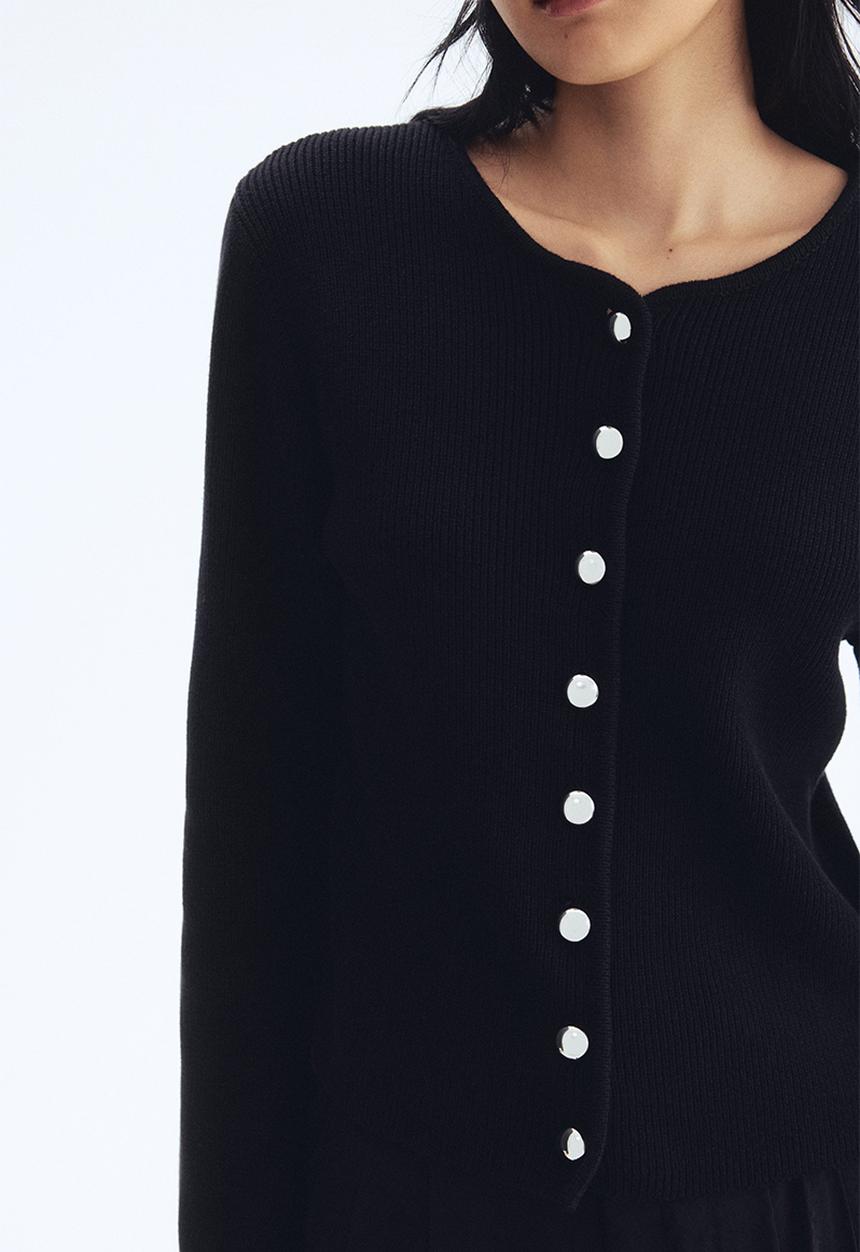 H&M - Rib-knit cotton cardigan - black