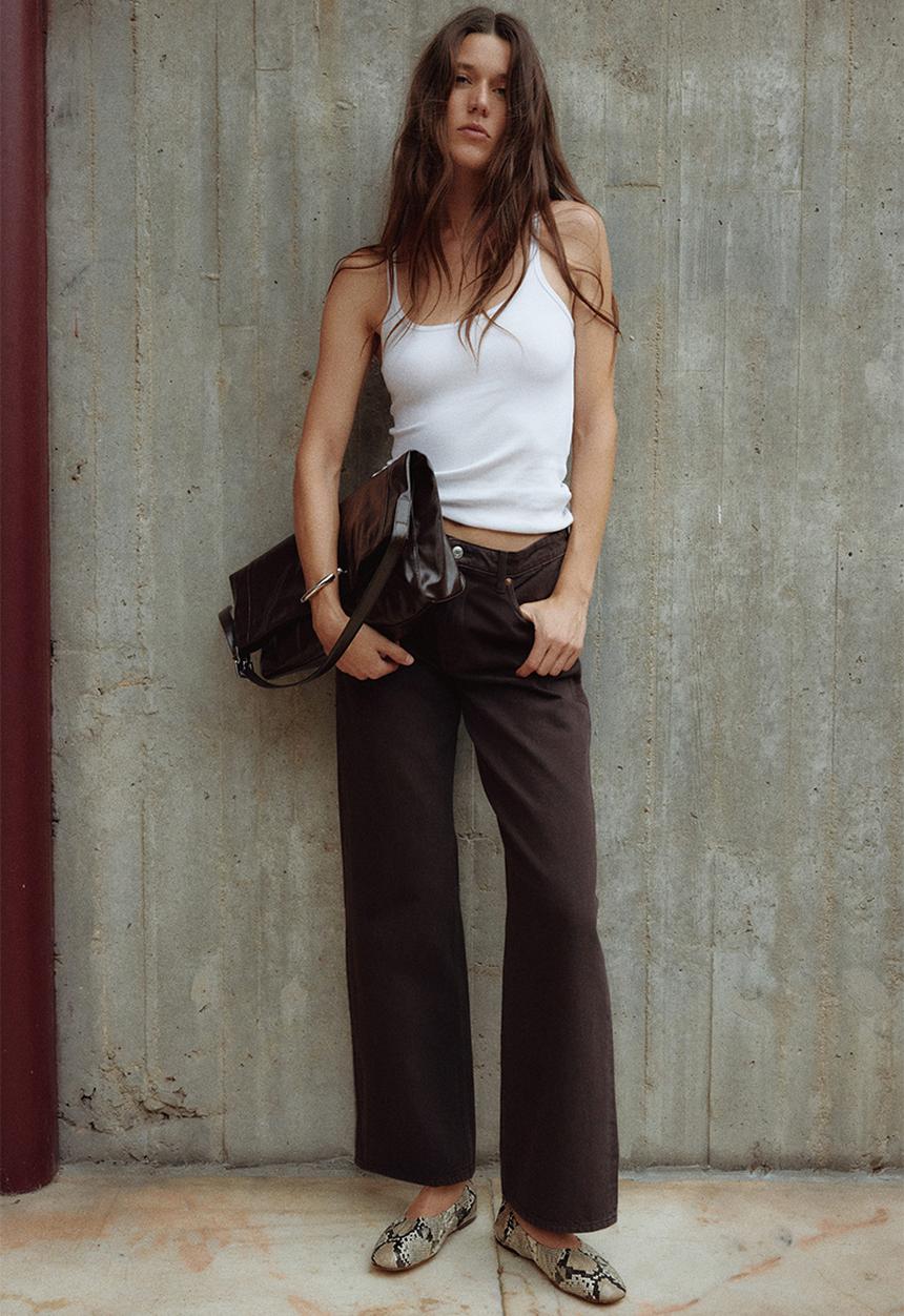 H&M - Wide regular jeans - dark brown