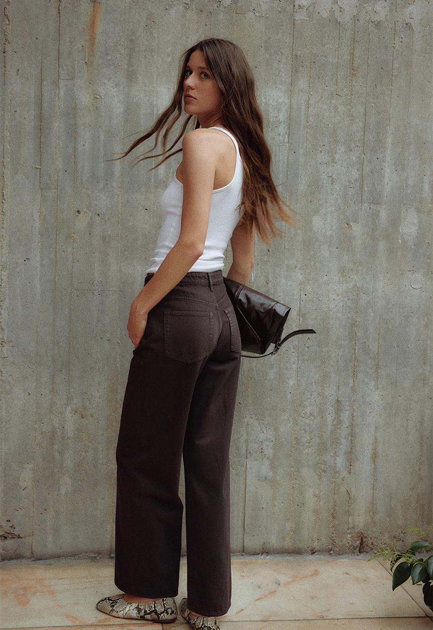 H&M - Wide regular jeans - dark brown
