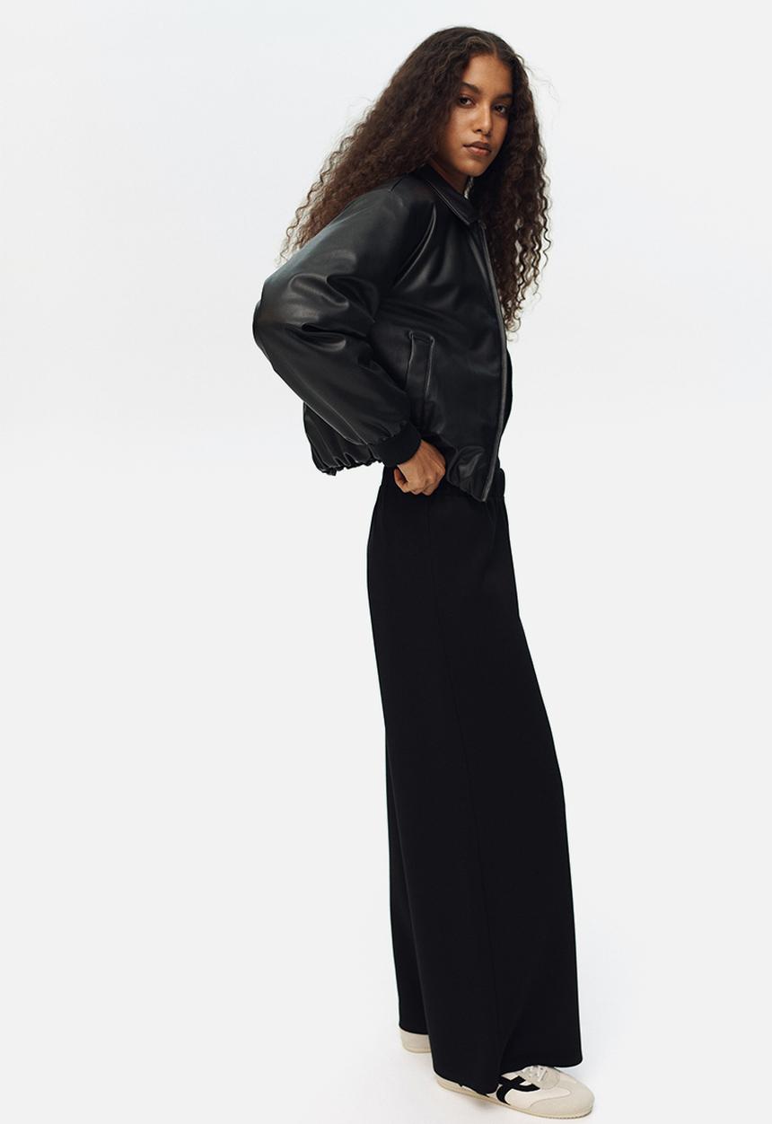 H&M - Wide pull-on trousers - black