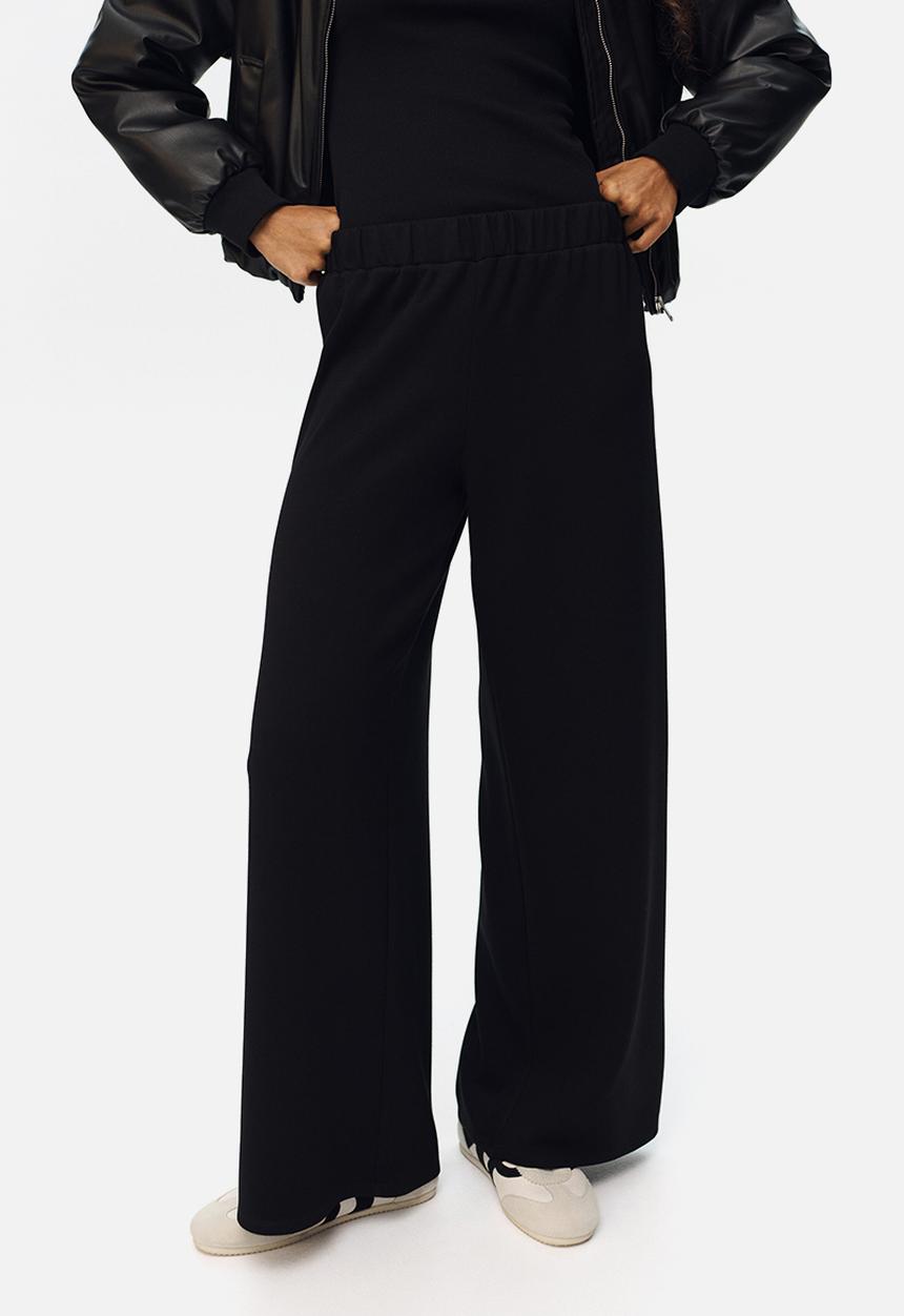 H&M - Wide pull-on trousers - black