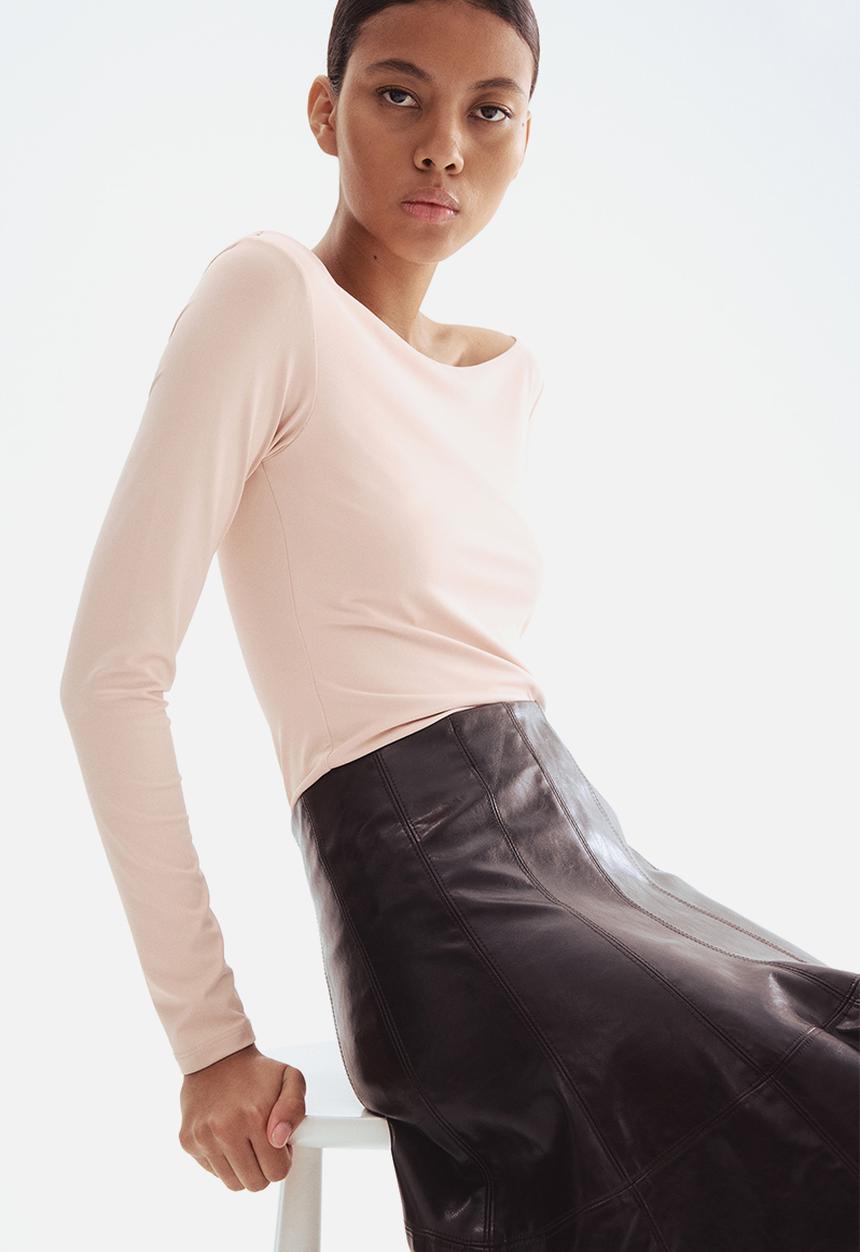 H&M - Boat-neck top - powder pink 