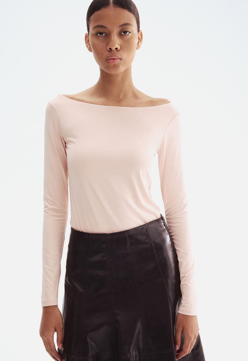 H&M - Boat-neck top - powder pink 