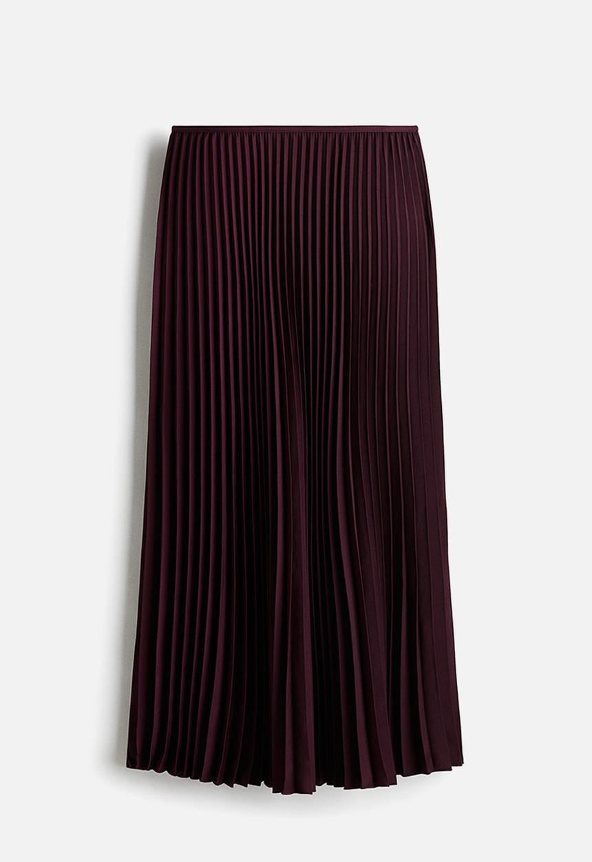H&M - Pleated skirt - burgundy 