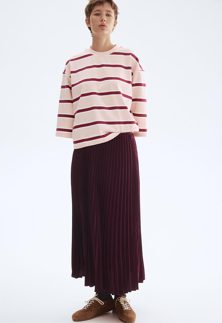 H&M - Pleated skirt - burgundy 
