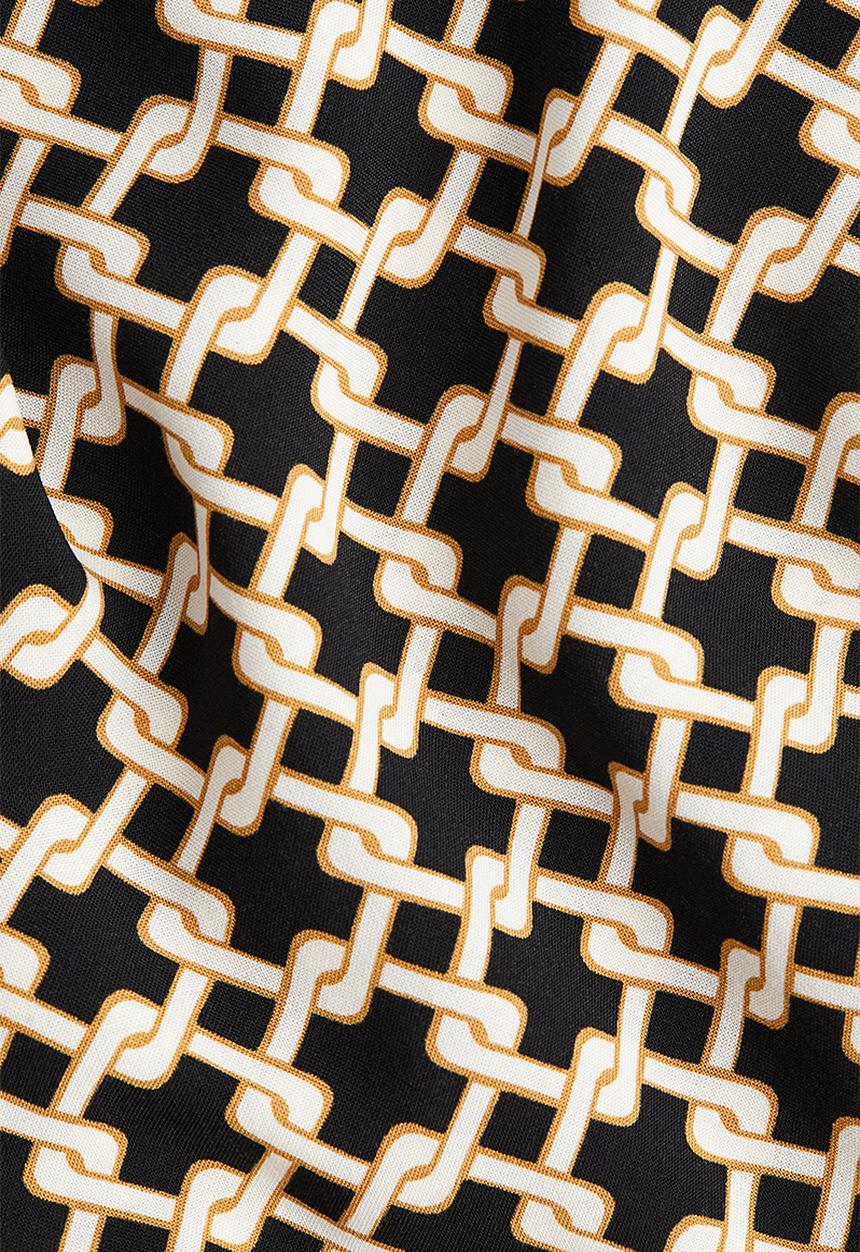 H&M - Tie-belt shirt dress - black/patterned 