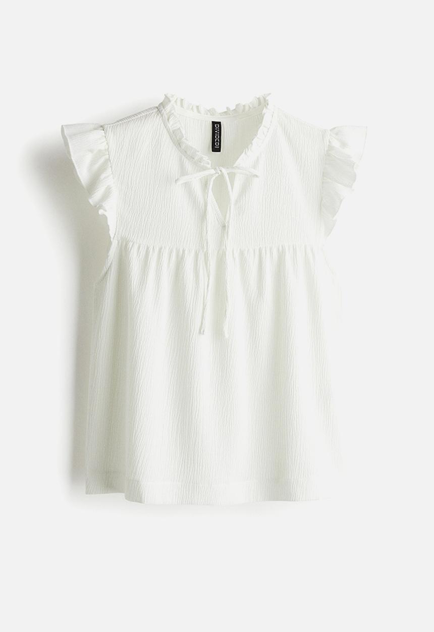 H&M - Crinkled top - white