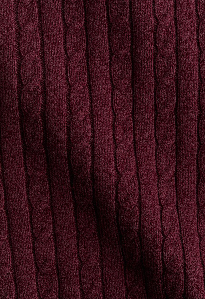 H&M - Cable-knit t-shirt -  burgundy 