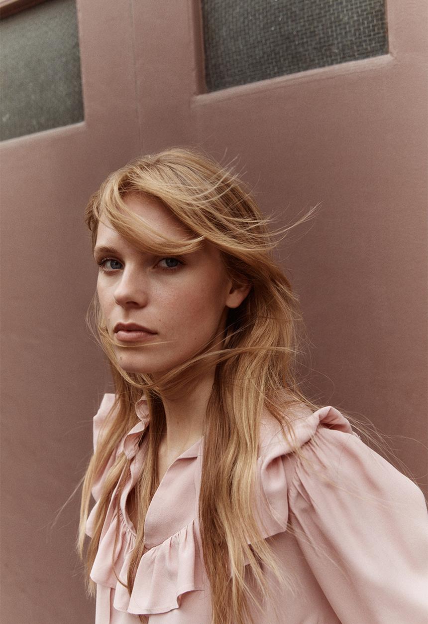 H&M - Frill-trimmed blouse - pink