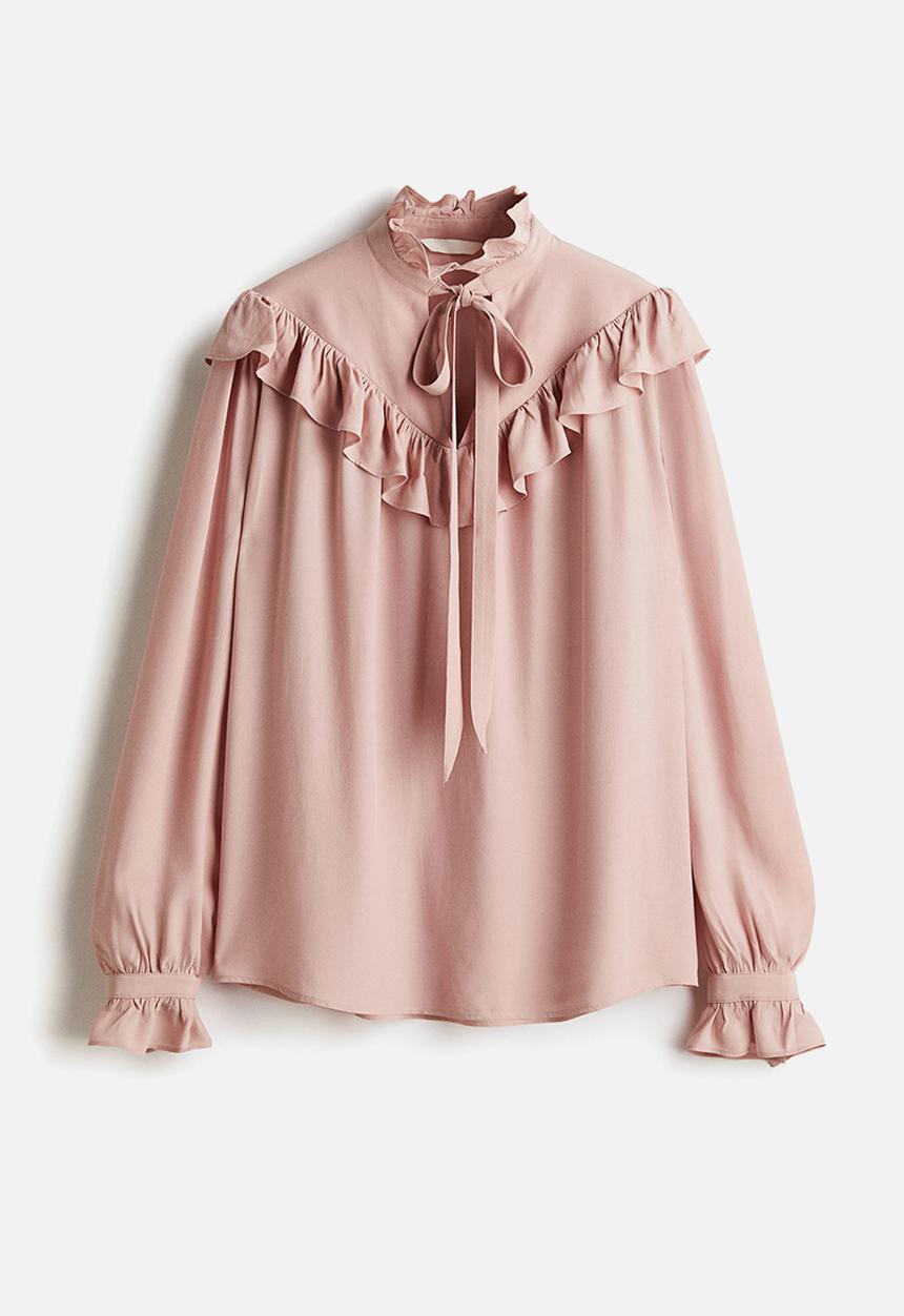 H&M - Frill-trimmed blouse - pink