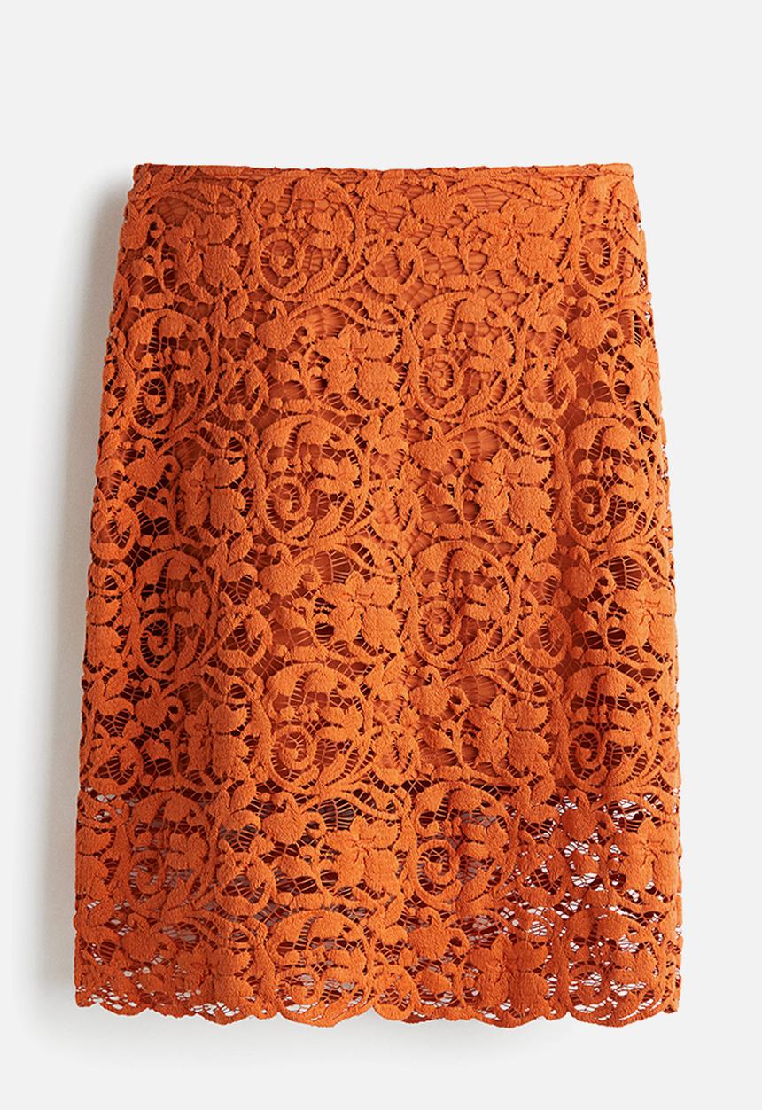 H&M - Lace skirt - orange