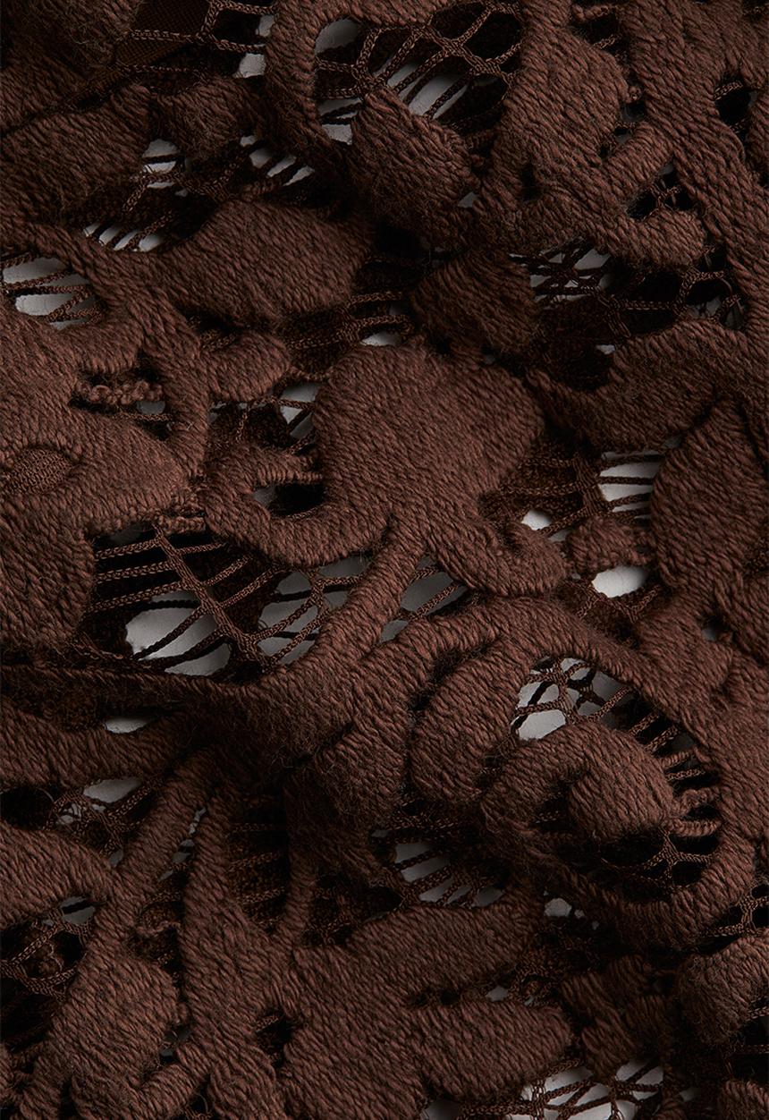 H&M - Lace skirt -  dark brown
