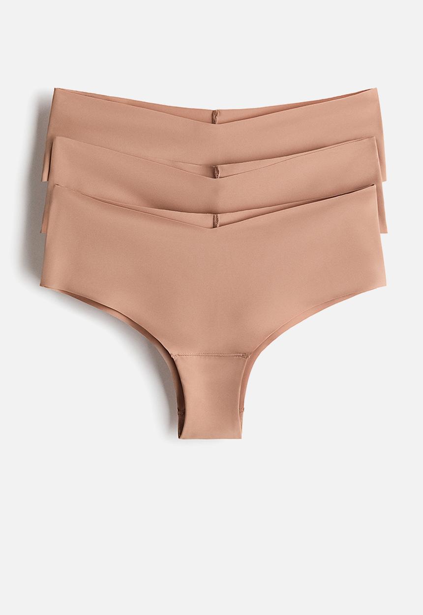 H&M - 3-pack invisible hipster briefs - beige