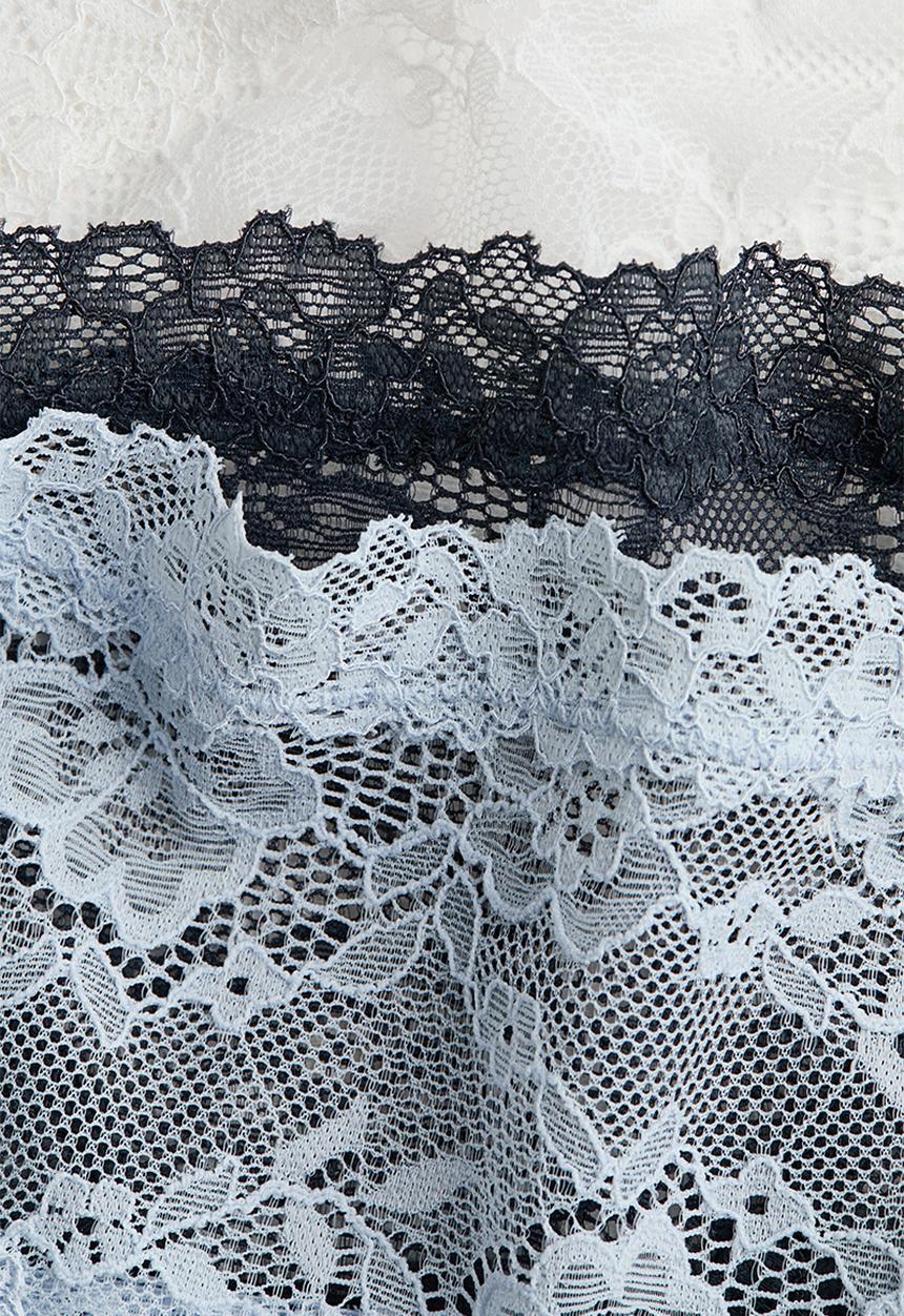 H&M - 3-pack lace brazilian briefs - blue,white