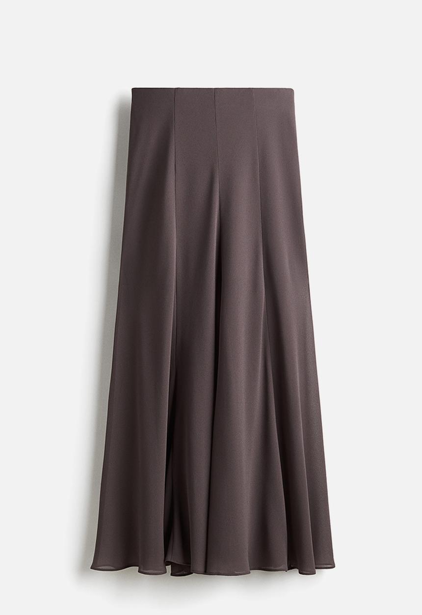 H&M - Flared maxi skirt - dark dusty purple 