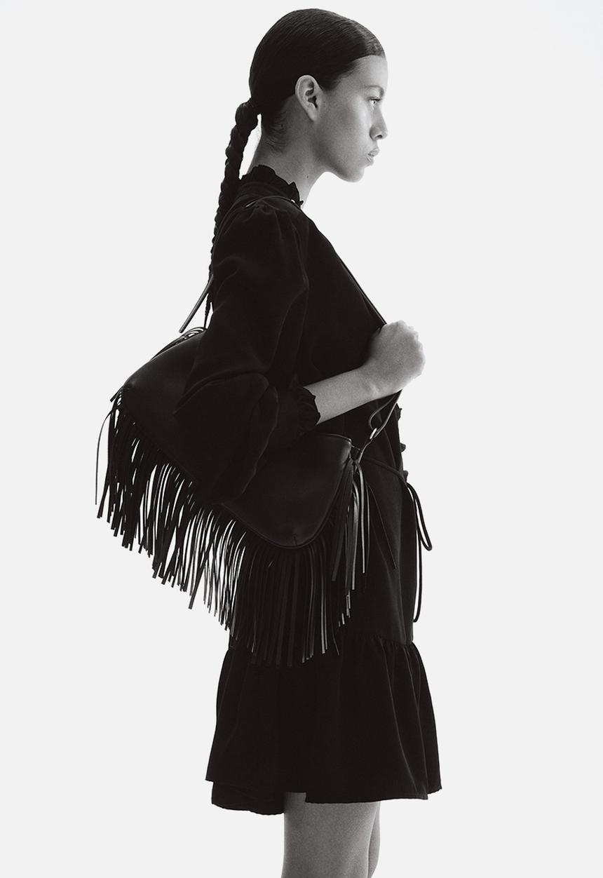 H&M - Frill-trimmed shirt dress - black