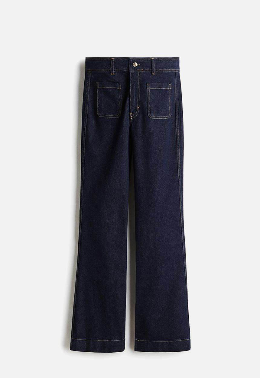 H&M - Flared high jeans -  dark denim blue