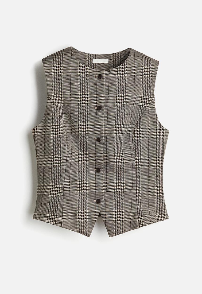 H&M - Fitted waistcoat - beige,brown