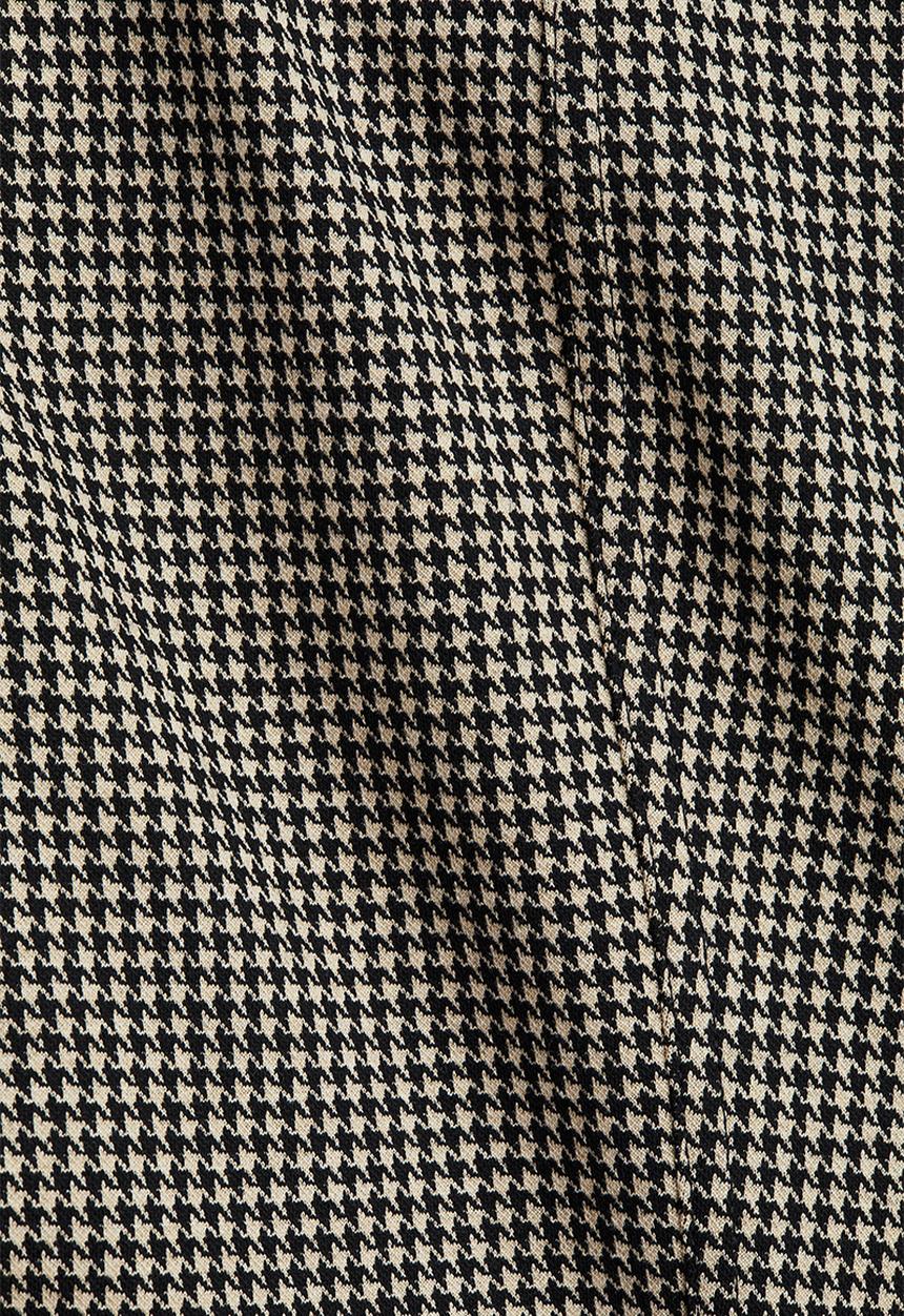 H&M - Fitted jersey trousers - light beige/dogtooth pattern 