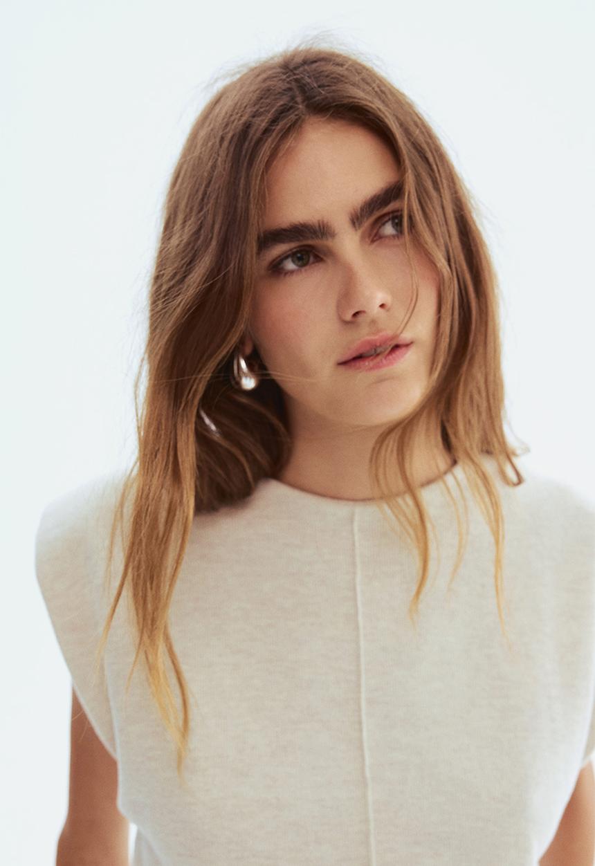 H&M - Knitted top - light beige marl 
