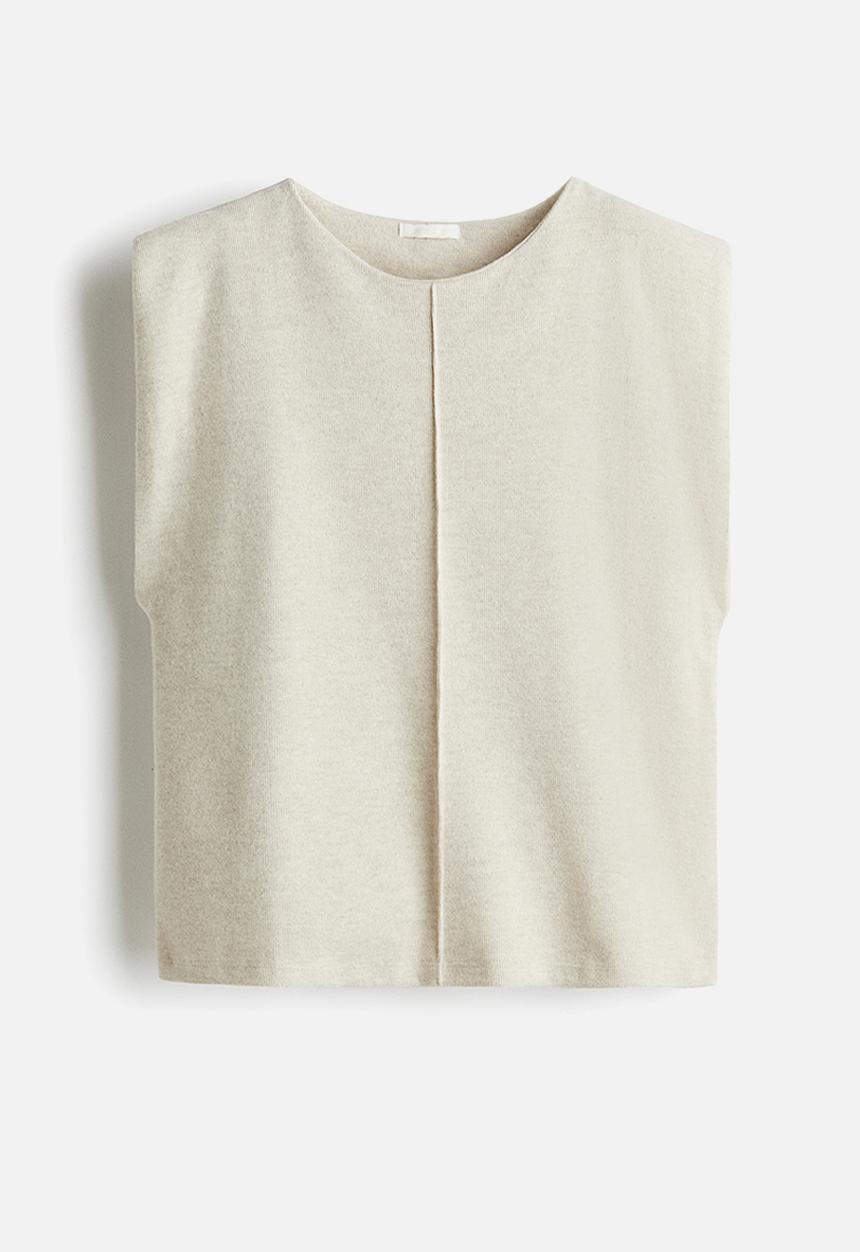 H&M - Knitted top - light beige marl 