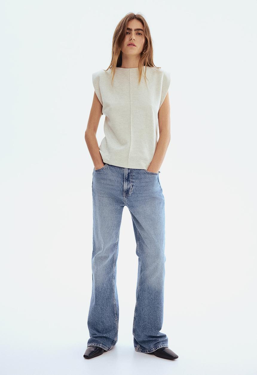 H&M - Knitted top - light beige marl 