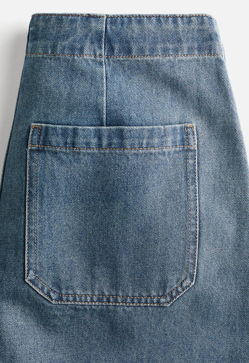 H&M - Denim lace-up mini skirt - denim blue