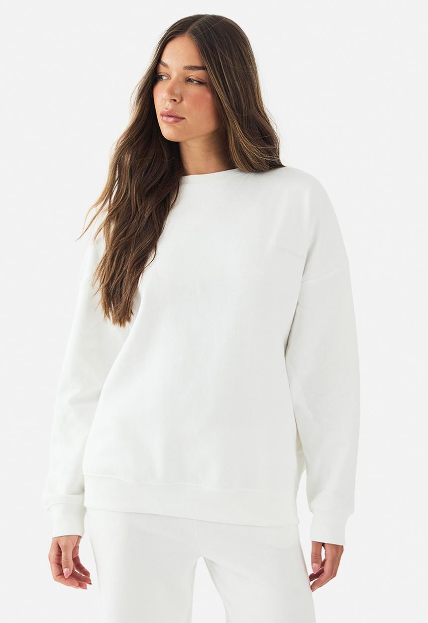 boohoo - Dsgn studio embroidered oversized sweatshirt - ecru
