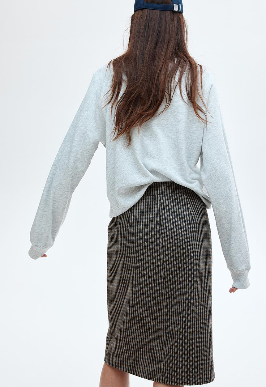 H&M - Twill skirt - dark brown/checked