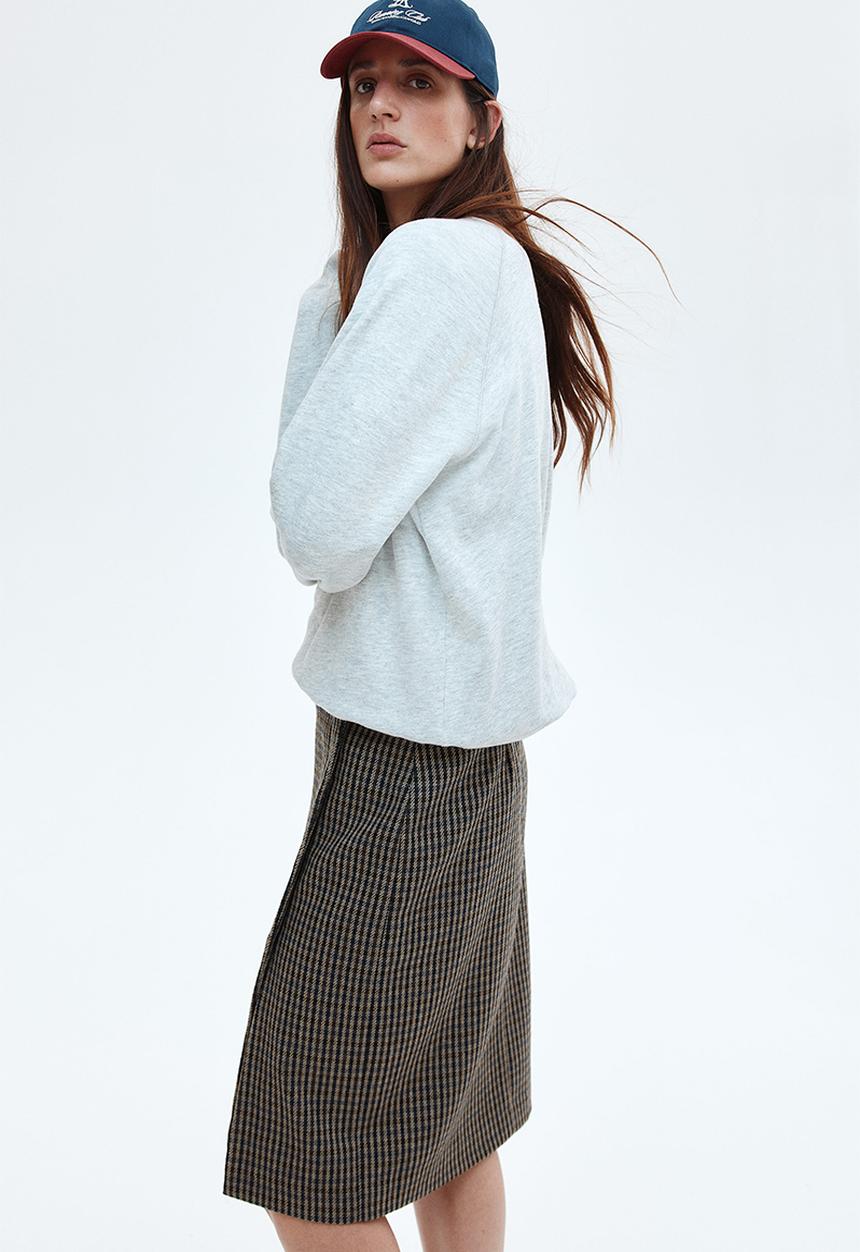 H&M - Twill skirt - dark brown/checked