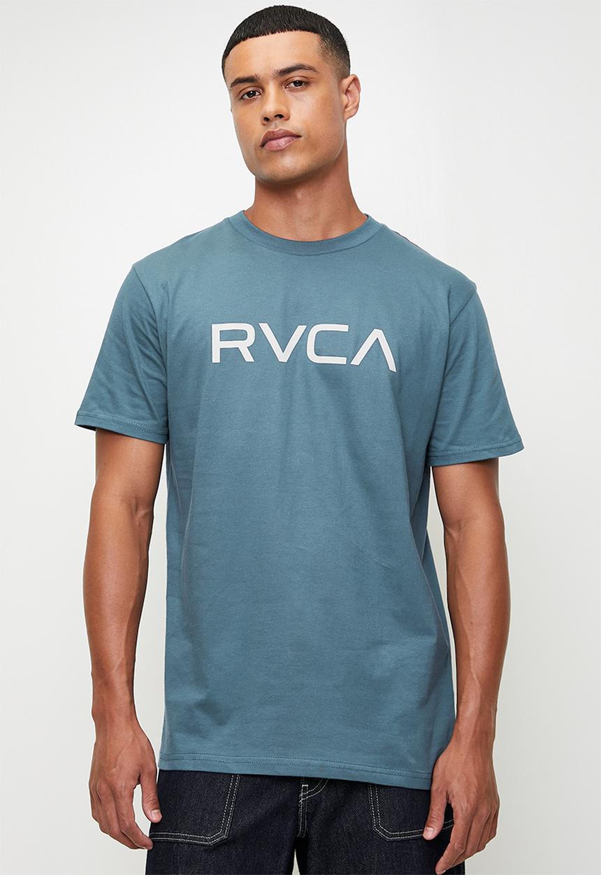 RVCA - Big Rvca Ss Red Stitch - Duck Blue - Grey Logo