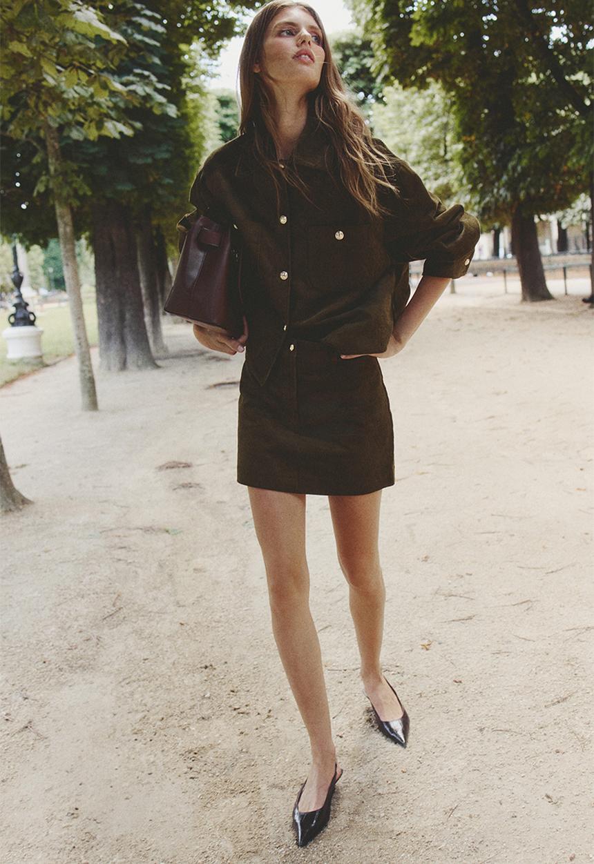 H&M - Mini skirt - khaki green 