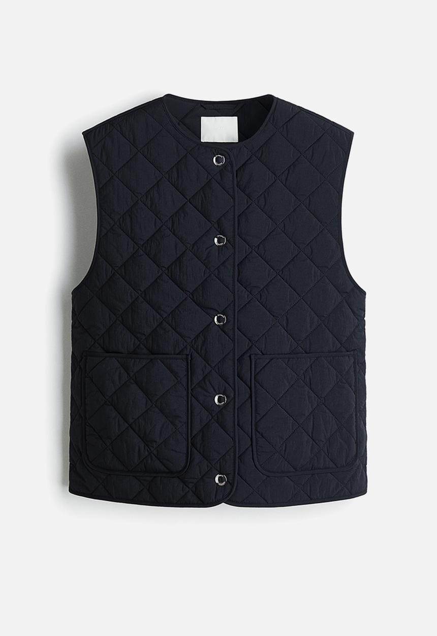 H&M - Quilted gilet - black