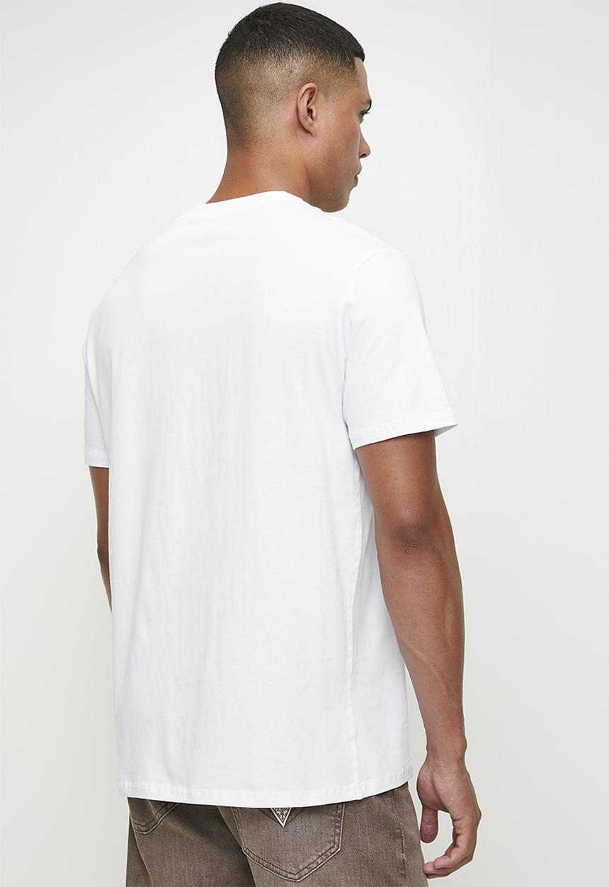 GUESS - Cn Ss Triangle Logo Tee - Pure White