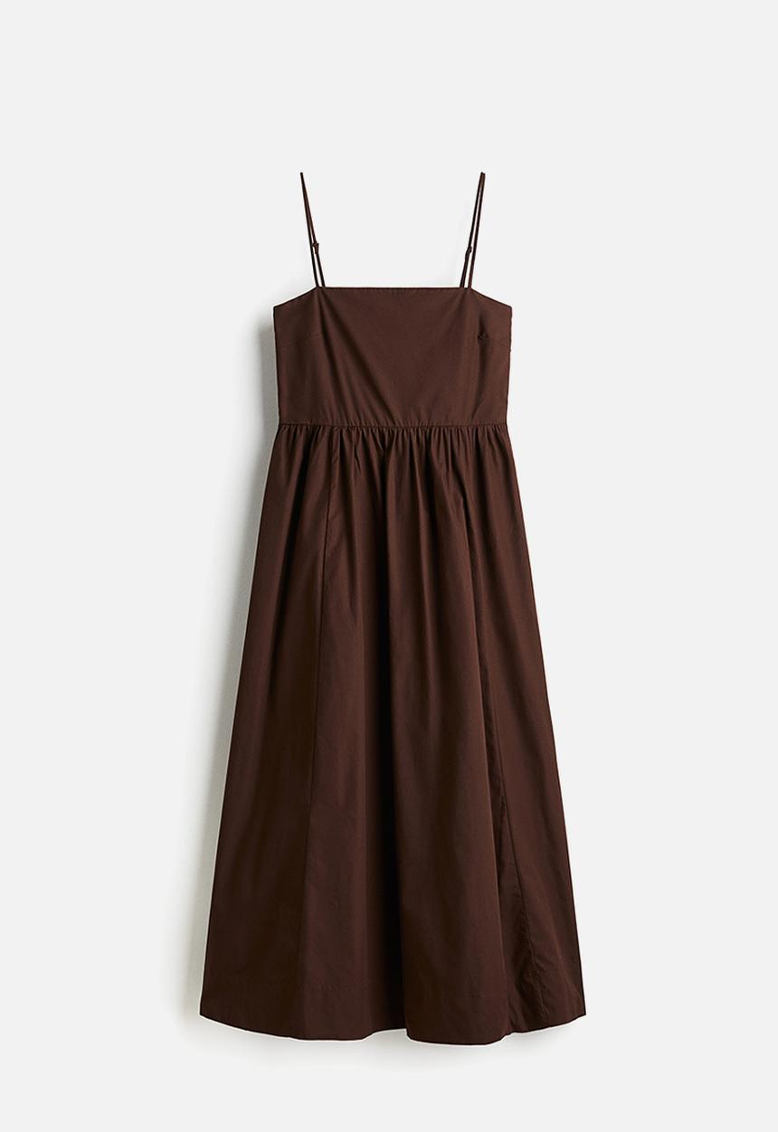 H&M - Cotton strappy dress - dark brown